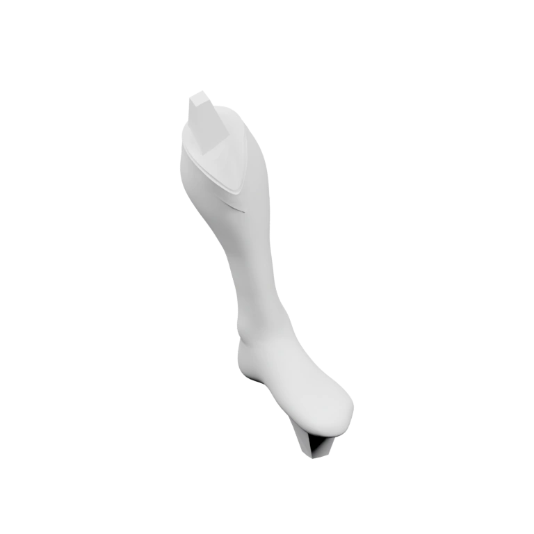 Высокая облегающая форма с закруглённым мыском и тонким каблуком