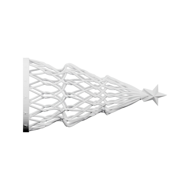 Сложная структура из переплетённых элементов, напоминающая елку