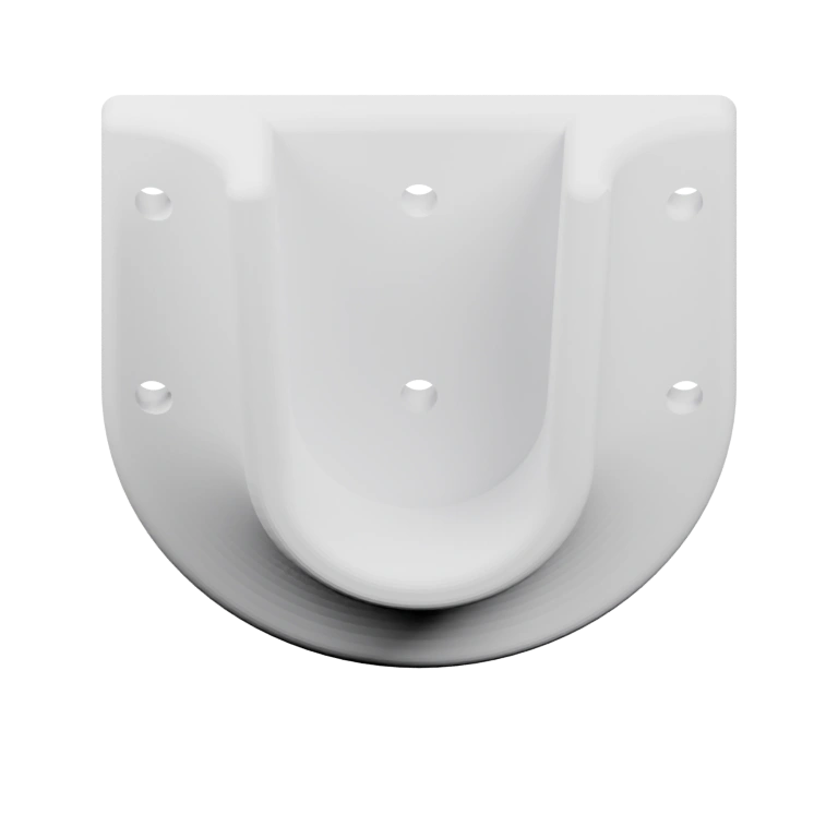 Узкая полка с отверстиями для крепления и выемкой для предмета