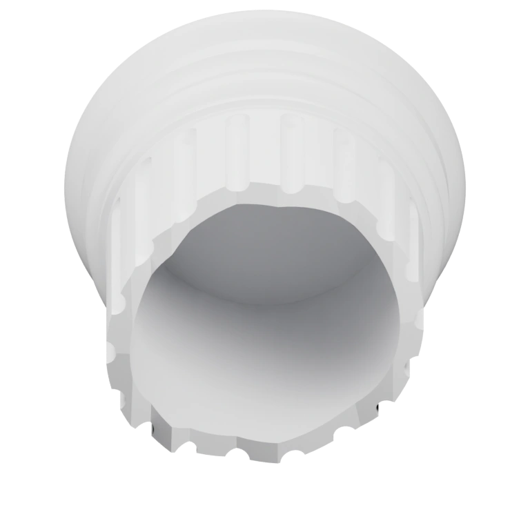 Сферическая крышка с рифленым краем и внутренним отверстием