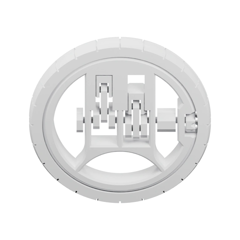 Круглый элемент с внутренними защелками и зубчатым ободом