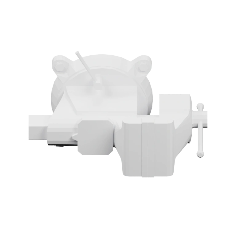 Имеет блоки для фиксации деталей и ручки для управления