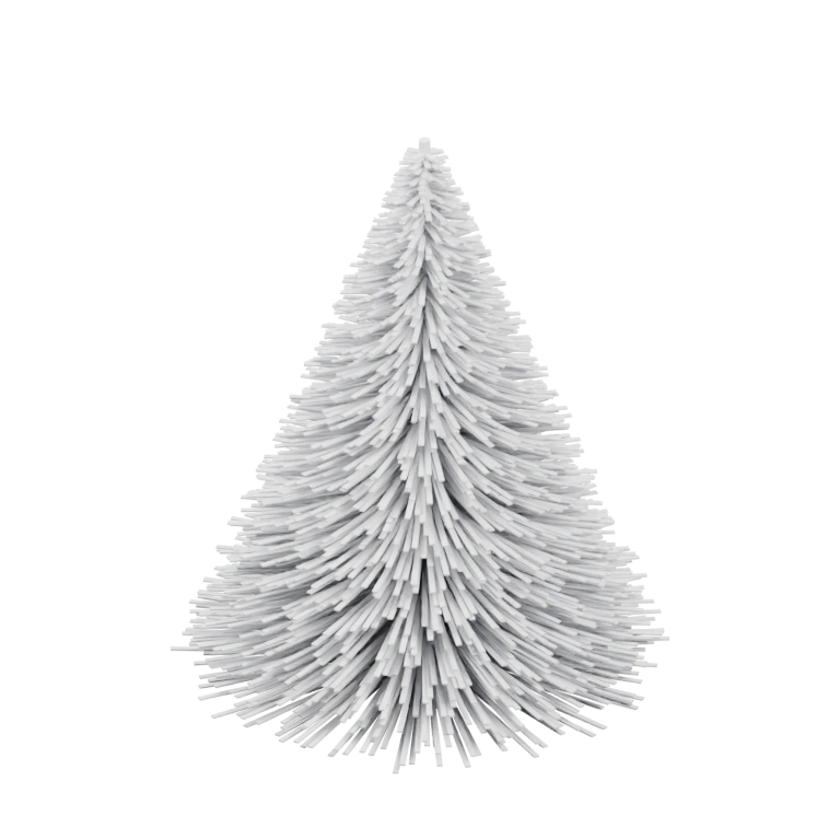 Узкая коническая форма с множеством тонких веточек