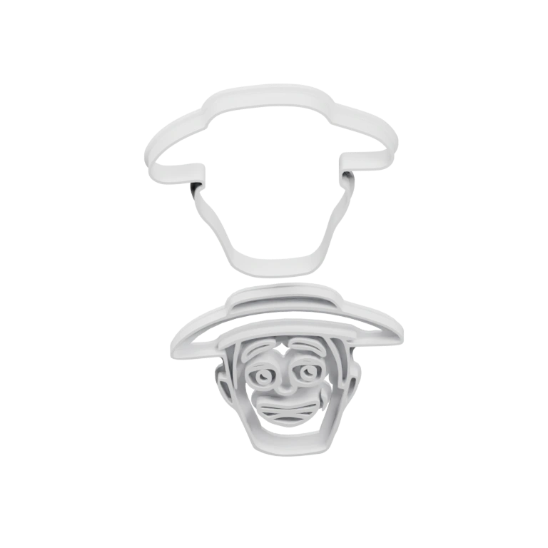 Фигурка с улыбкой в шляпе, подвешенная на кольце