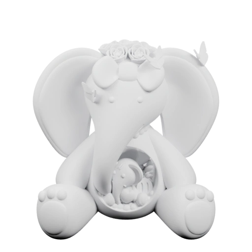 Сидячий слон с деталями