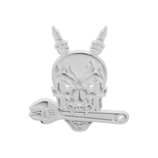 Значок с черепом и ключами