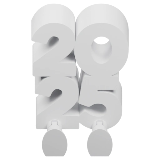 Цифровой декор в виде года