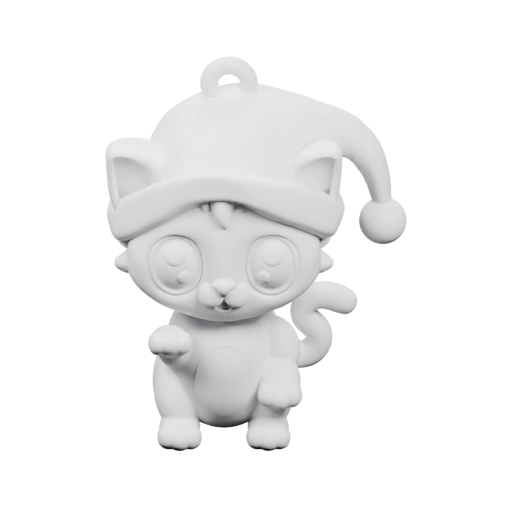 Кот в новогодней шапке