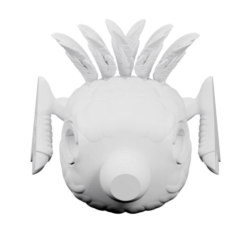 Птица с шипами на голове