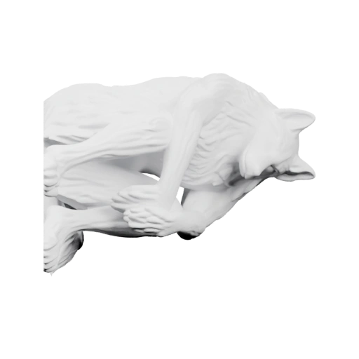 Сидящая фигура волка