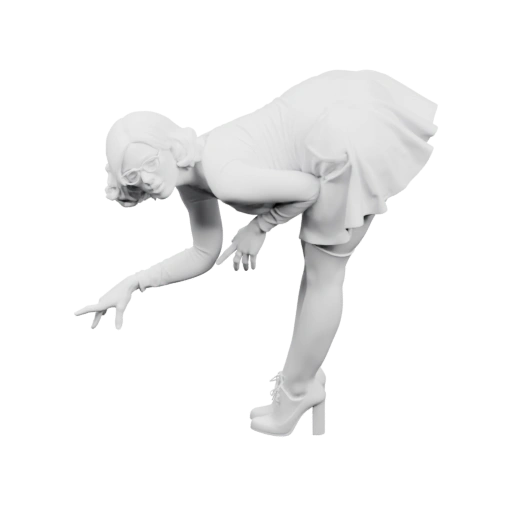 Девушка в позе приседания