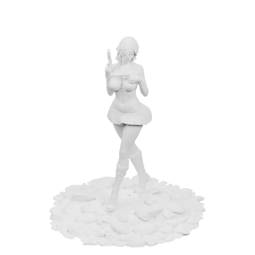 Статуэтка девушки с оружием