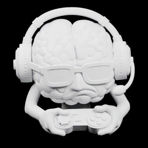 Геймер с головой мозгом