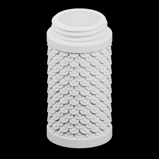 Контейнер с чешуйчатой поверхностью