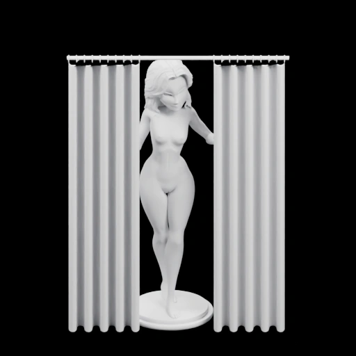 Статуэтка за шторами