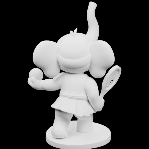 Фигурка слона с ракеткой