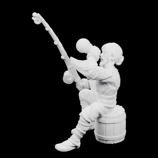 Фигурка рыбака с удочкой