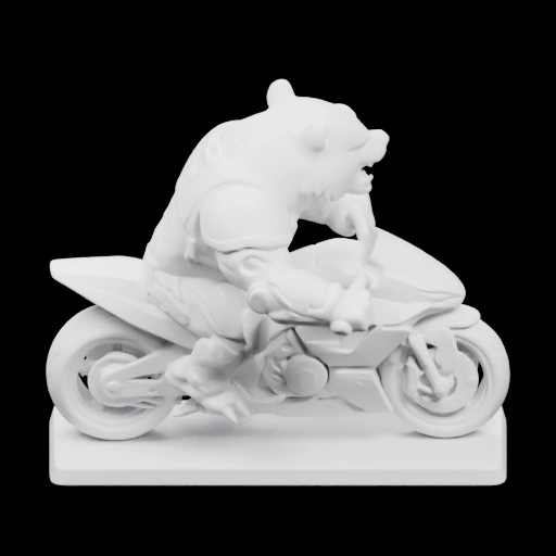 Фигурка мотоциклиста с медведем