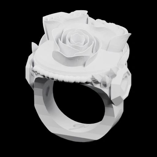 Кольцо с розой