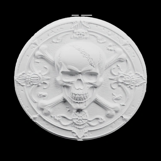 Круглая эмблема с черепом