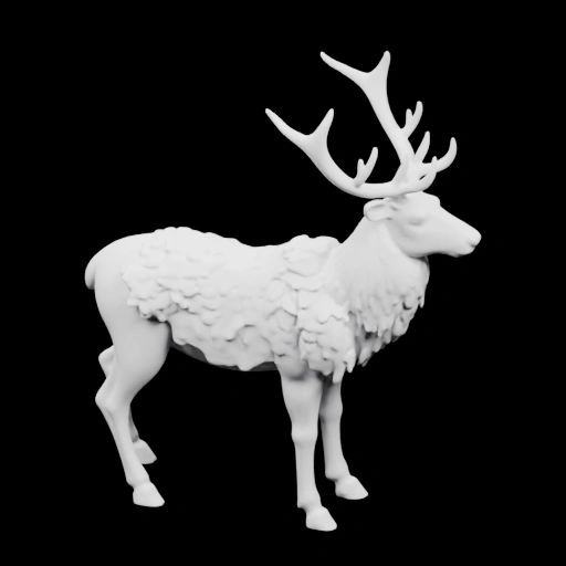 Олень с рогами