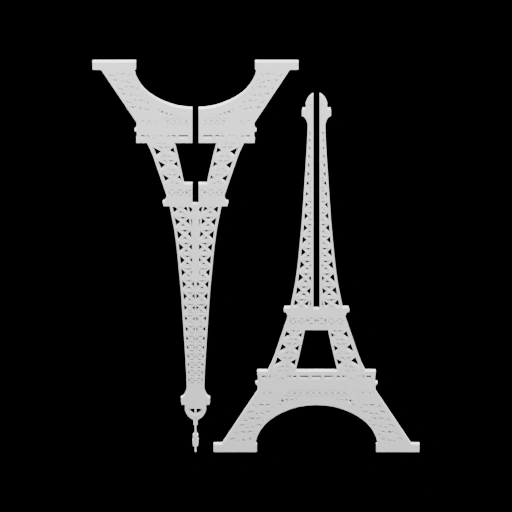Эйфелева башня в стиле буквы
