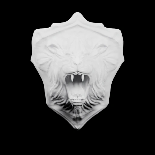 Щит в виде головы льва