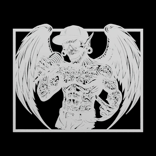 Крылатая фигура с орнаментом