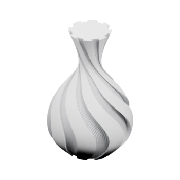 Ваза с закрученными ребрами и плавным силуэтом